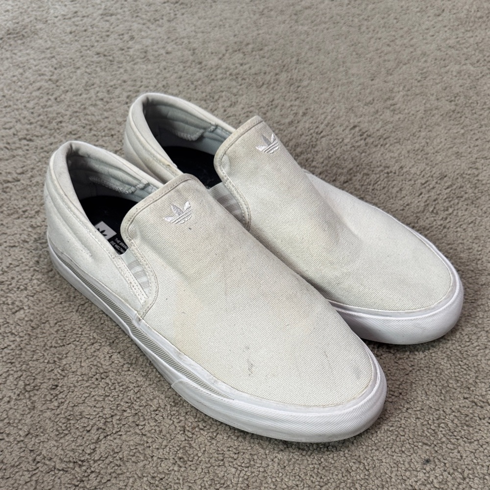 adidas Men's Off-White Slip-On Loafers